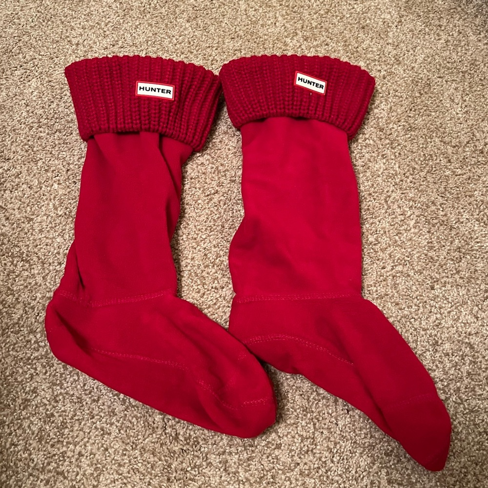 Pink Fleece Inserts with Knit top for Hunter rain boots